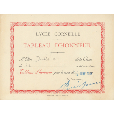 Inscription au tableau d'honneur - Lycée Corneille, Rouen, classe de 6ième A2
