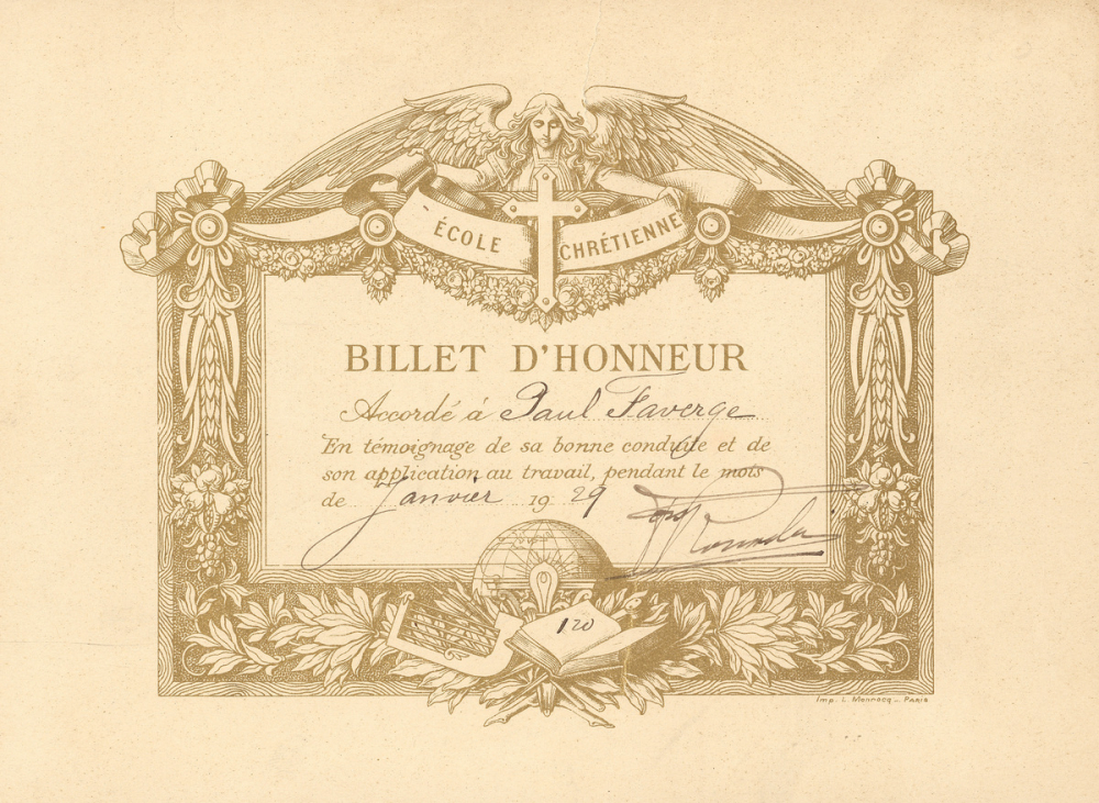 Billet d'honneur