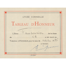 Tableau d'Honneur, lycée Corneille