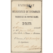 Ex-praemio . Externat des religieuses de St Charles.