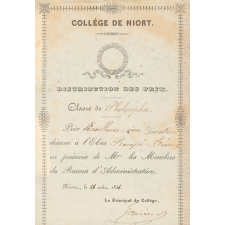 Ex-praemio . Collège de Niort.