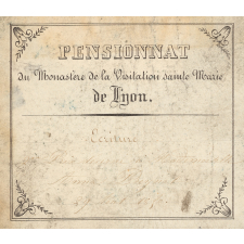 Ex-praemio . Pensionnat du Monastère de la Visitation sainte Marie de Lyon.