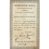 Ex-praemio . Seminarium Minus Gratianopolitanum.