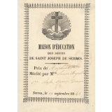 Ex-praemio . Maison d'éducation des soeurs de Saint Joseph de Serres.