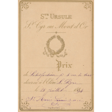 Ex-praemio . Ste Ursule St Cyr au Mont d'Or.