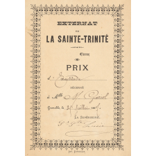 Ex-praemio . Externat de la Sainte-Trinité.