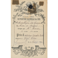 Ex-praemio . Année 1896 Distribution solennelle des prix.