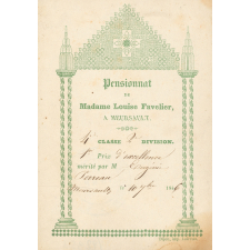 Ex-praemio . Pensionnat de Madame Louise Favelier, à Meursault.