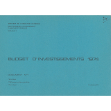 Budget d'investissements 1974 - Document n° 1 : second degré, établissements scolaires spécialisés, premier degré.