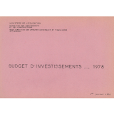 Budget d'investissements 1978.