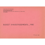 Budget d'investissements 1980.