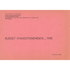 Budget d'investissements 1980.
