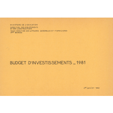 Budget d'investissements 1981.