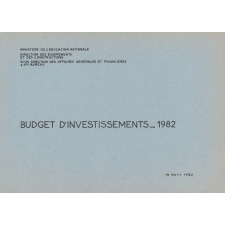Budget d'investissements 1982.
