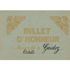 Billets d'honneur.