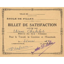 2 billets de satisfaction. Ville du Pré Saint-Gervais. Ecole de filles Jean Jaurès.