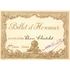 Billet d'honneur.