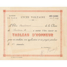 Tableaux d'honneur. 
