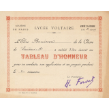 Tableaux d'honneur. 