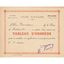 Tableaux d'honneur. 