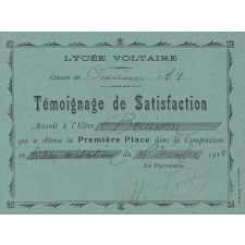 Témoignages de satisfaction et prix aux compositions trimestrielles. 