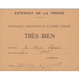 Témoignage d'application et de bonne conduite
