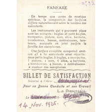 A la fanfare : billet de satisfaction