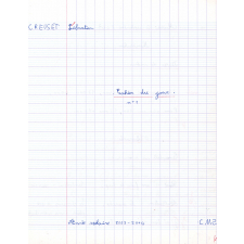 Cahier du jour