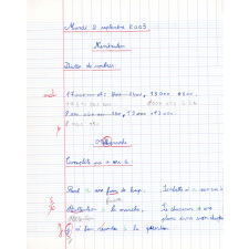 Cahier du jour