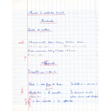 Cahier du jour