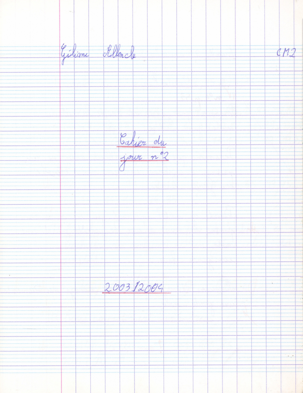 Cahier du jour