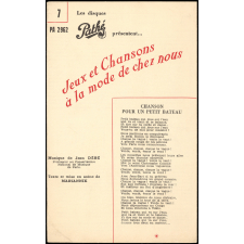 Chanson pour un petit bateau