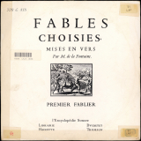 Fables choisies, mises en vers par M. de la Fontaine. Premier fablier
