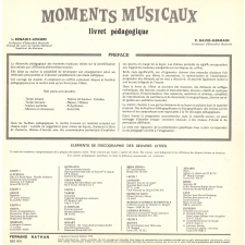 Moments Musicaux. 37 extraits des grandes oeuvres classiques de Monteverdi à nos jours. .