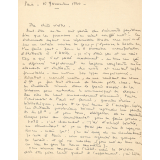 Lettre d'une étudiante à Paris au lendemain du 11 novembre 1940.