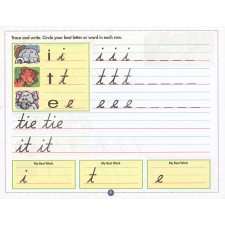 Cursive Writing (color pages & stickers). Grade 2-3.