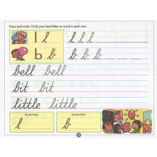 Cursive Writing (color pages & stickers). Grade 2-3.