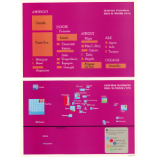 Tableau mural. Réserve d'uranium et centrales nucléaires dans le monde.