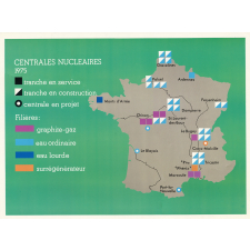 Tableau mural. Les centrales nucléaires (1975).