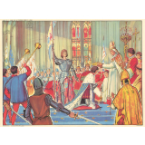 Tableaux d'histoire. N°19: Jeanne d'Arc fait couronner Charles VII à Reims / N°20: Louis XI rencontre Charles le Téméraire à Péronne.  