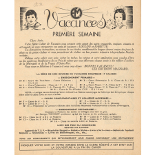 Cahier de vacances avec concours, cours élémentaire 1ère année-classe de 10e -7 A 8 ans, N°2, Loulou et Babette