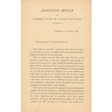 Lettre aux membres de l'Association