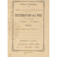Ex-praemio . Ecole publique de filles annexée à l'école Normale.