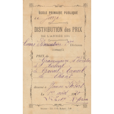 Ex-praemio . Ecole primaire publique de Jarzé.