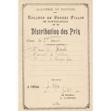 Ex-praemio . Collège de jeunes filles de Châteauroux.