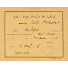 Ex-praemio . Petit lycée Janson de Sailly.