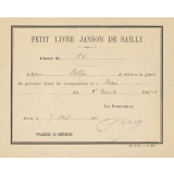 Ex-praemio . Petit lycée Janson de Sailly.