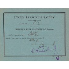Ex-praemio . Petit lycée Janson de Sailly.