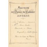 Ex-praemio . Maison des Dames du Calvaire, Angers.