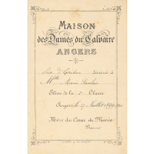 Ex-praemio . Maison des Dames du Calvaire, Angers.